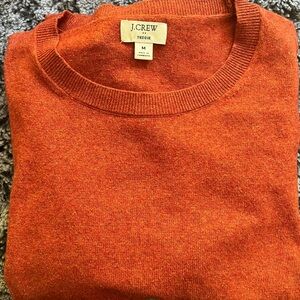 J. Crew Burnt Orange Midweight Teddie Crew Neck Sweater